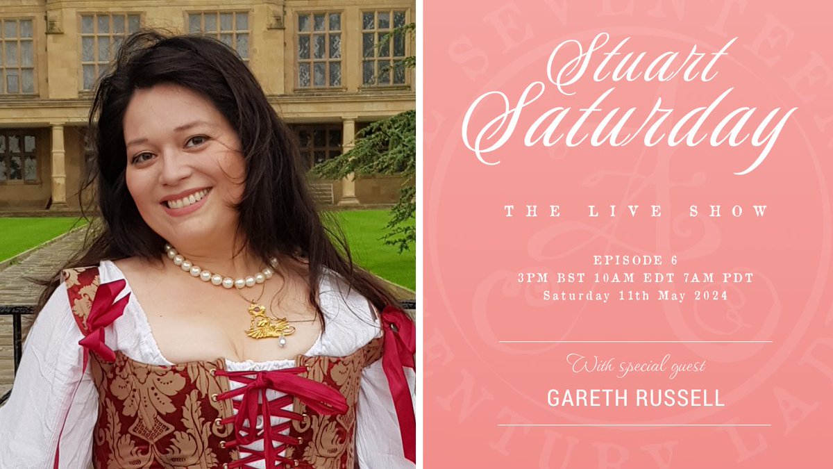 Hear ye! #StuartSaturdayLive is NEXT SATURDAY! Historian Gareth Russell @garethrussell1, will be my guest for a chat about Hampton Court, the Stuarts, Barbara Villiers, and more! YouTube link: youtube.com/user/17thCentu… Or, watch the live stream here on X or over on my FB page:…