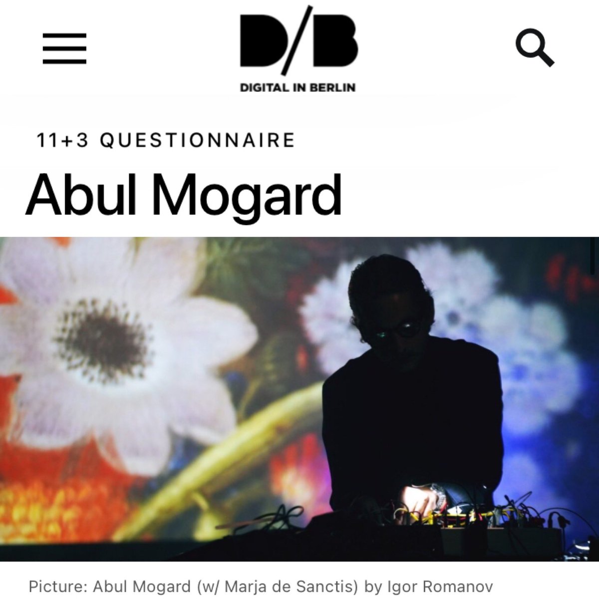 Nice interview w/ @abulmogard & mention of his new collab album with @blackknoll ✨🖤✨ (&  possible future collab @itspetergabriel or @leecurreri ?! - it will make sense if you read the I/view by Michael Rosen now on @digitalinberlin 😉 >> digitalinberlin.de/abul-mogard/