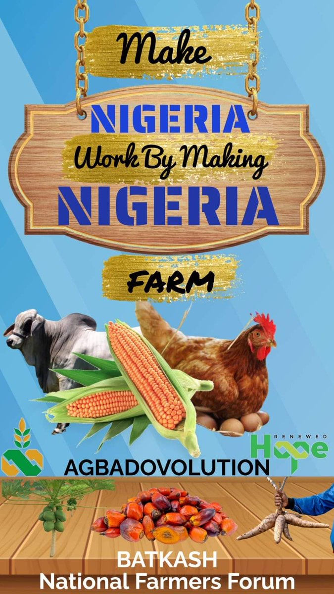 #Agbatoken 
@agbadovolution Technologies Powered @agbatoken will be the Ultimate Nigeria Agricultural Productivity Financing Solution to a Lasting overall Massive Jobs Creation, Food Security, Economic Sustainability, Cultural  and Socio Political Stability. #Agvadovolution