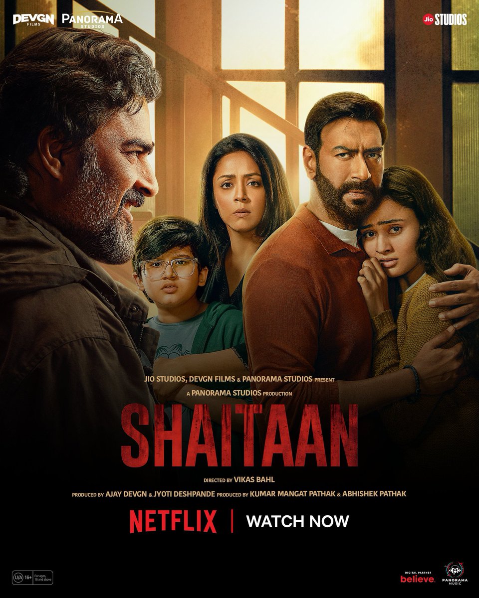Shaitaan starts streaming now, on Netflix!
.
#MovieSnapster #AjayDevgn #KumarMangatPathak #AbhishekPathak #SupernaturalThriller #VikasBahl #RMadhavan #Jyotika #JankiBodiwala #JanakiBodiwala #Vash #HindiRemake #Shaitaan #JioStudios #PanoramaStudios #NetflixIndia