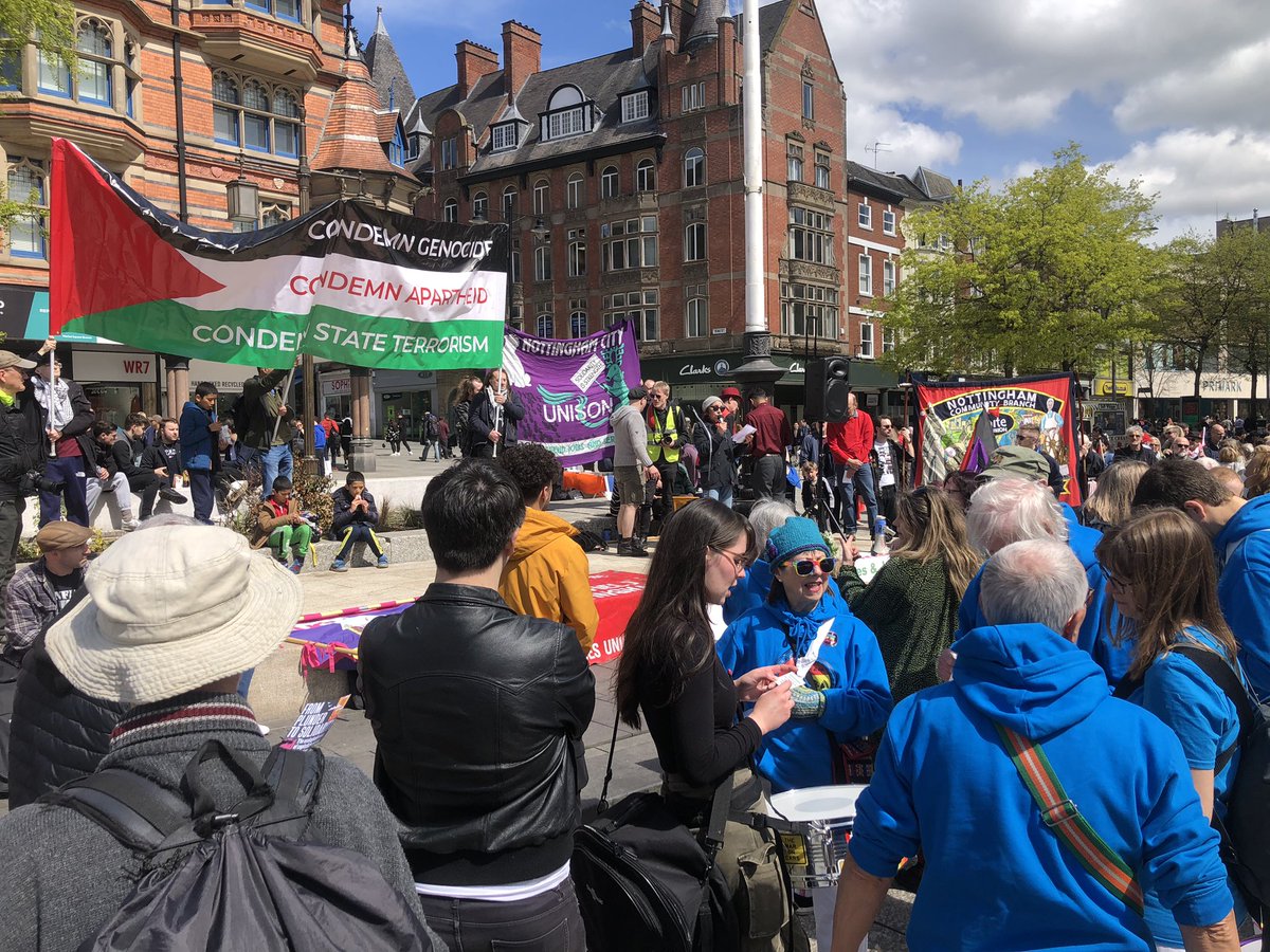 Nottingham May Day march - No to Council cuts, Free Palestine @UoNUCU