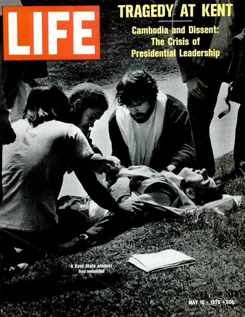 4 dead in Ohio. Students murdered at Kent State U 54 years ago today: Allison Krause, Jeffrey Miller, Sandra Lee Scheuer, & William Knox Schroeder.