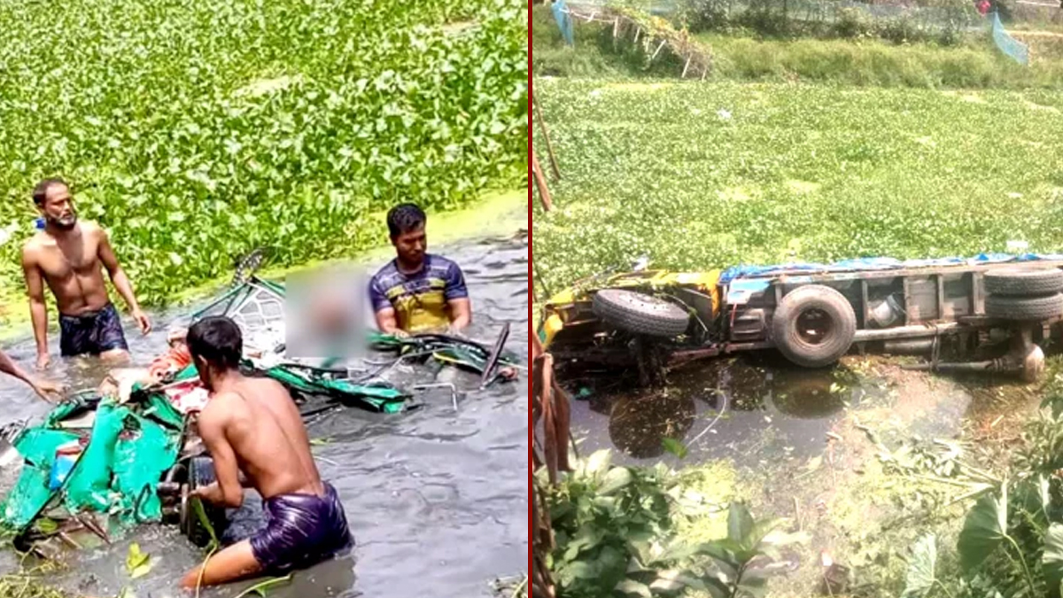 নোয়াখালীতে মুখোমুখি সংঘর্ষে খালে ট্রাক ও অটোরিকশা, নিহত ৩