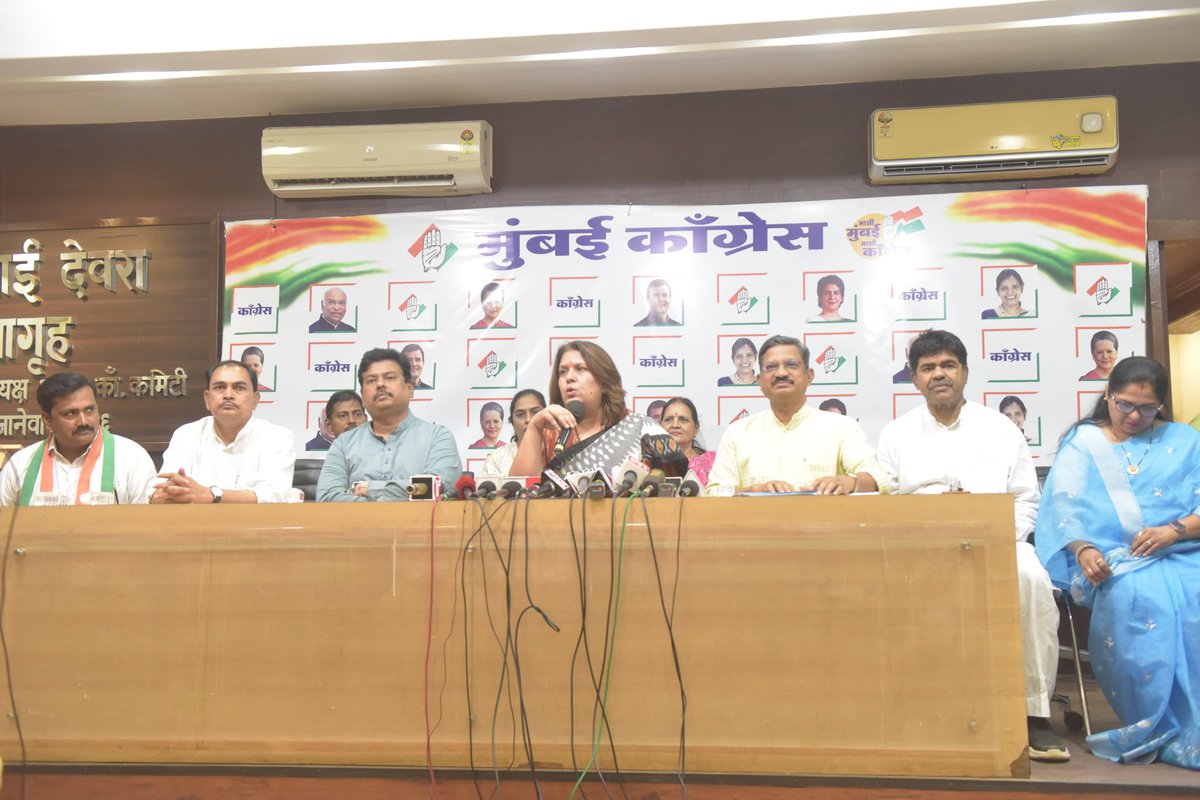 Today in Mumbai, Smt. @SupriyaShrinate held a press conference, fearlessly challenging Narendra Modi and the BJP. Her bold stance reflects the voice of the people, demanding accountability and transparency. #SupriyaShrinate #PressConference #Mumbai #HaathBadlegaHalaat