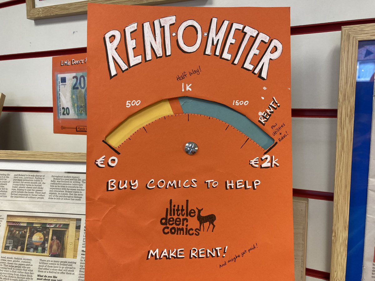 Jetlagged but open! Little Deer needs to make €200 a day for the next 5 days to make rent! Obviously more is also good! Would love to start paying off our DCC rates and our debt, or while I’m daydreaming, taking home a few euros myself might be nice! littledeercomics.ie