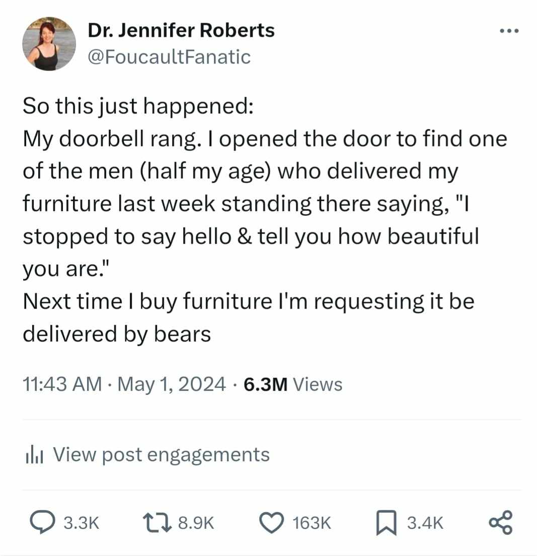 #BearMinimum (a thread) My apologies to the bears! I never expected this tweet to go viral. But it shows how fed-up women are with men not even doing the #BearMinimum to respect our space, our boundaries, our feelings, our safety. (1)