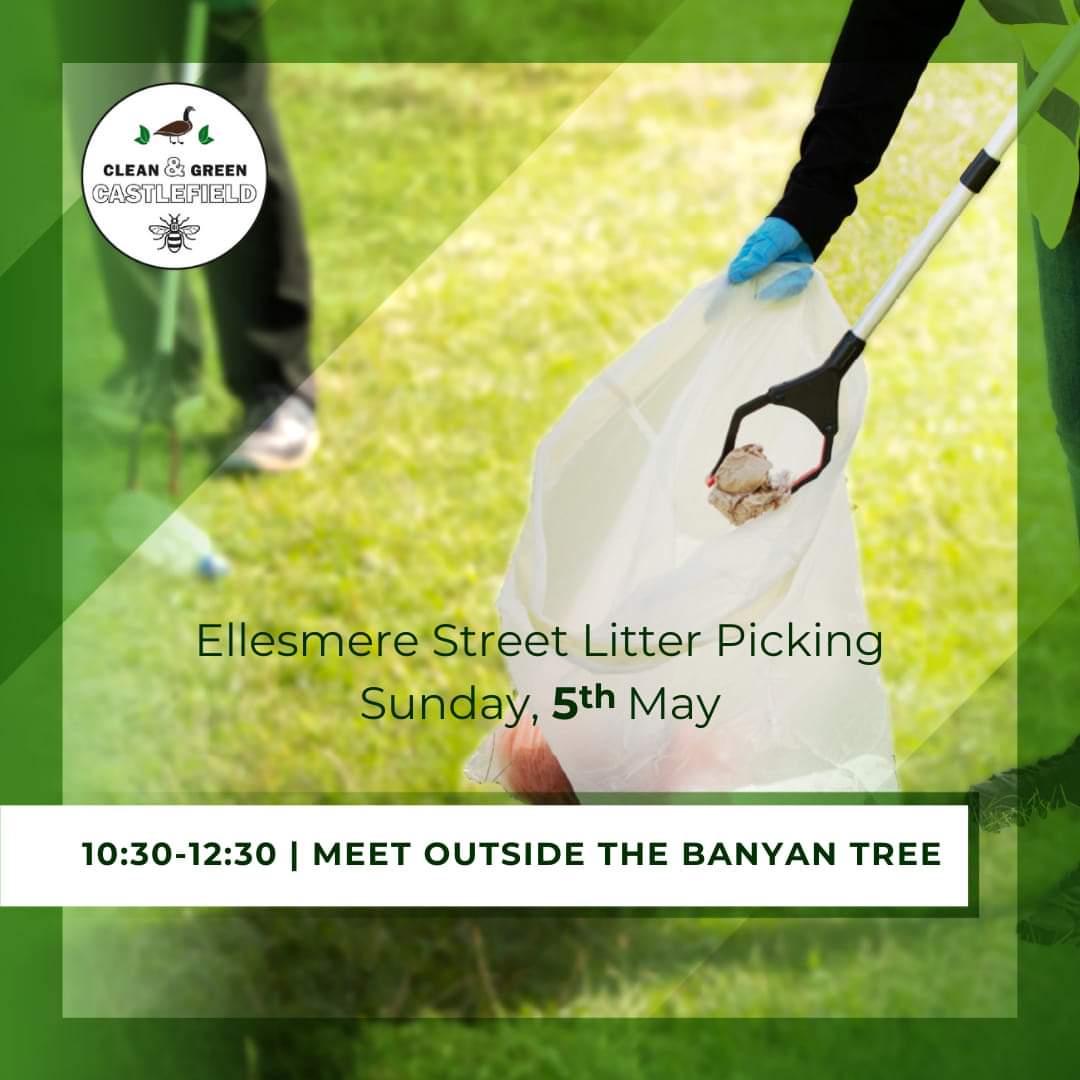 Our next litter pick over at Ellesmere Street is tomorrow! Meeting at the Banyan Tree.

Everyone is welcome and all equipment will be provided. So if you fancy helping to keep your community clean then pop along 🚮