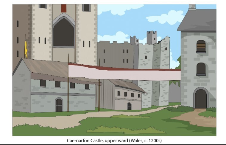 SimpleHistoryYT's tweet image. Caernarfon Castle, upper ward (Wales, c. 1200s)