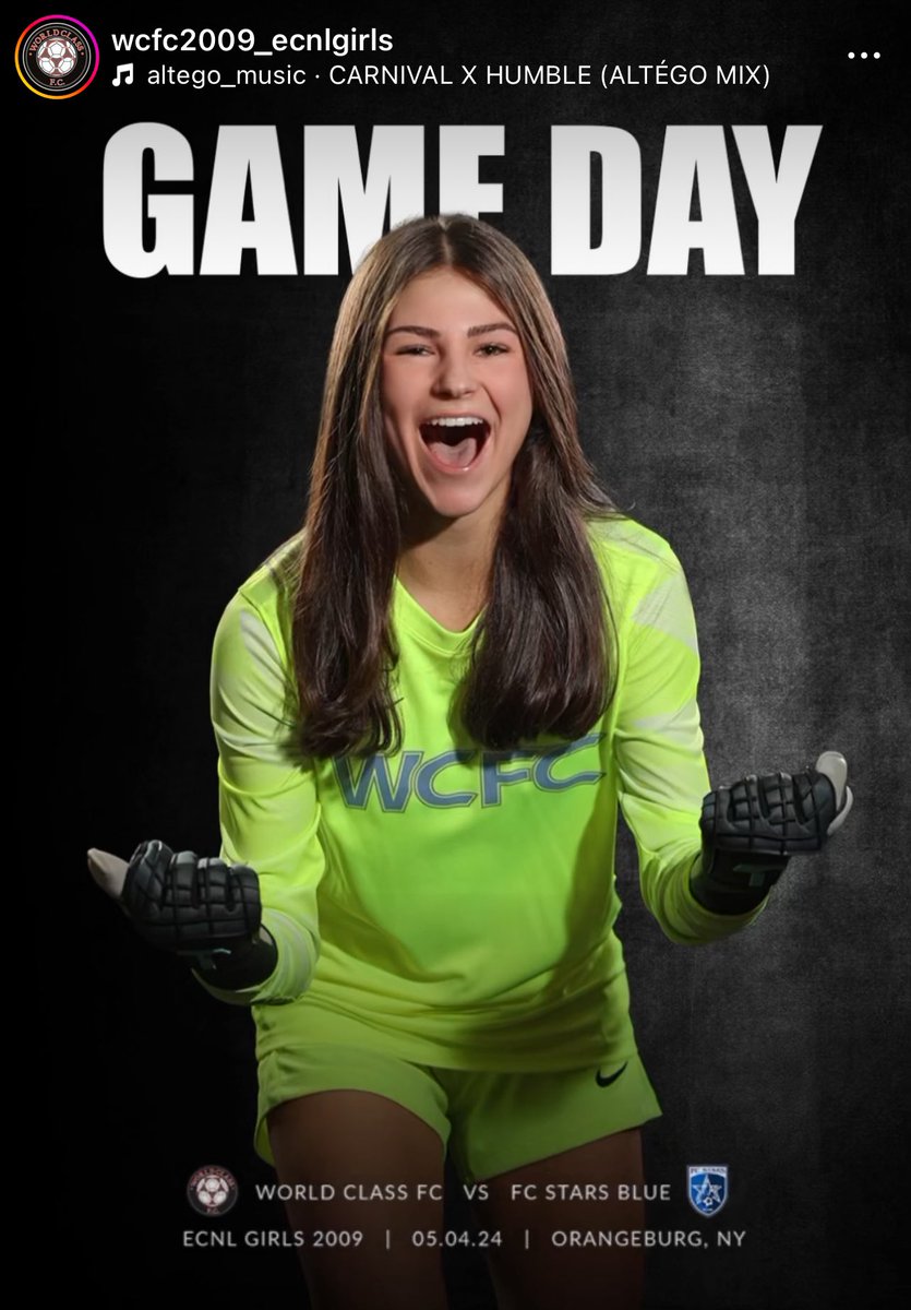 Today is the day! Let’s do this 💪🏻⚽️

@ECNLgirls @ImYouthSoccer @TopDrawerSoccer @TheSoccerWire @SoccerMomInt @WorldClassFC1 @USYNT @VicOlorunfemi10 @travismclark @scoutingzone @PrepSoccer