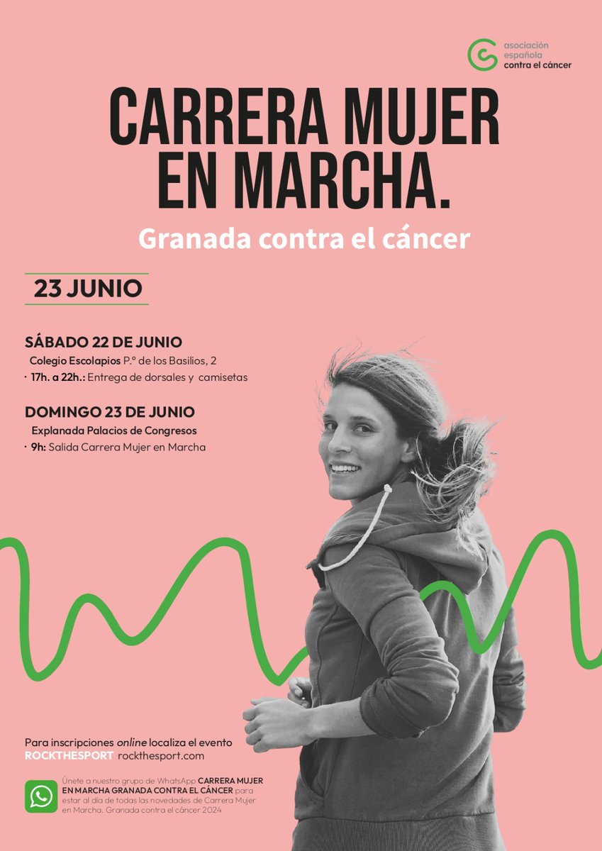 Carrera Mujer Granada En Marcha contra el cáncer, esta presente en la feria de la Media Maratón de Granada, promocionando su NOVEDAD de este año: además del 5k marcha o competitivo de siempre; estrenamos un 8K competitivo, femenino y masculino colabora.contraelcancer.es/eventos