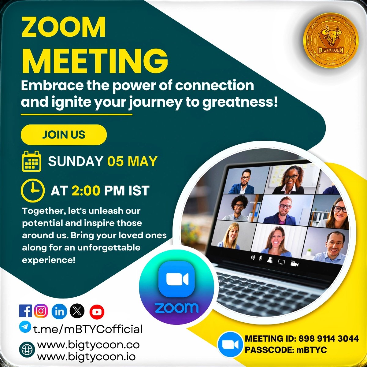 '🎉 Join us for the ultimate Zoom extravaganza this Sunday, May 5th, at 2pm IST! Get ready for an unforgettable virtual experience! 🚀 #ZoomParty #SundayFunday #แบมแบมอินราชมัง #LALISA #HBDTrisha #UNIS_Philippine_Tour #UNIS #Israel #StarWars #StarWarsDay #crypto #bitcoin