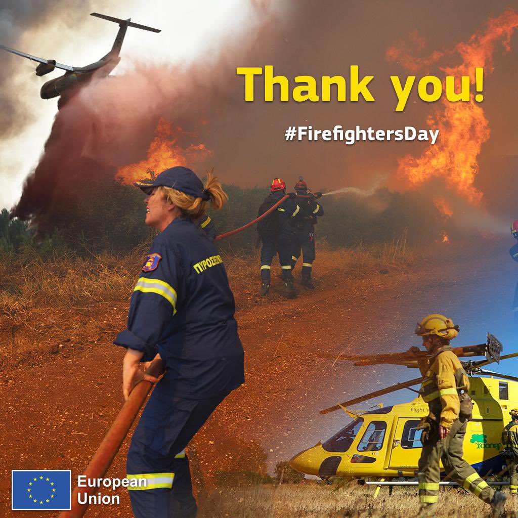 Thank you for your service! Thank you for your courage! Thank you for keeping us safe, putting your own life at risk! Today and always, thank you! 🙏 #FirefightersDay #EUCivilProtection