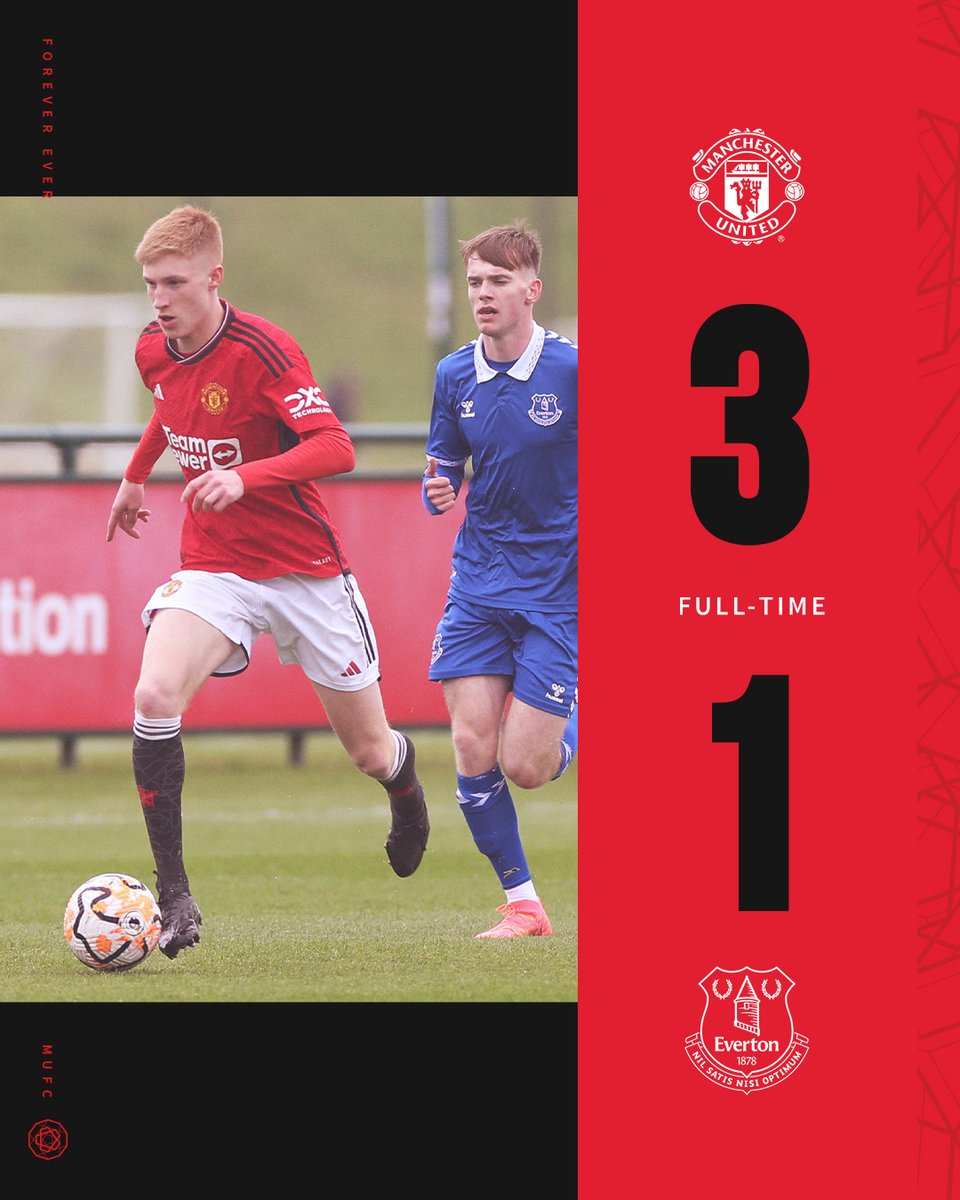 Our U18s seal the victory against Everton 👏

Thanks to two goals from Gabriele Biancheri and one from Malachi Sharpe ⚽️

#MUFC || #MUAcademy