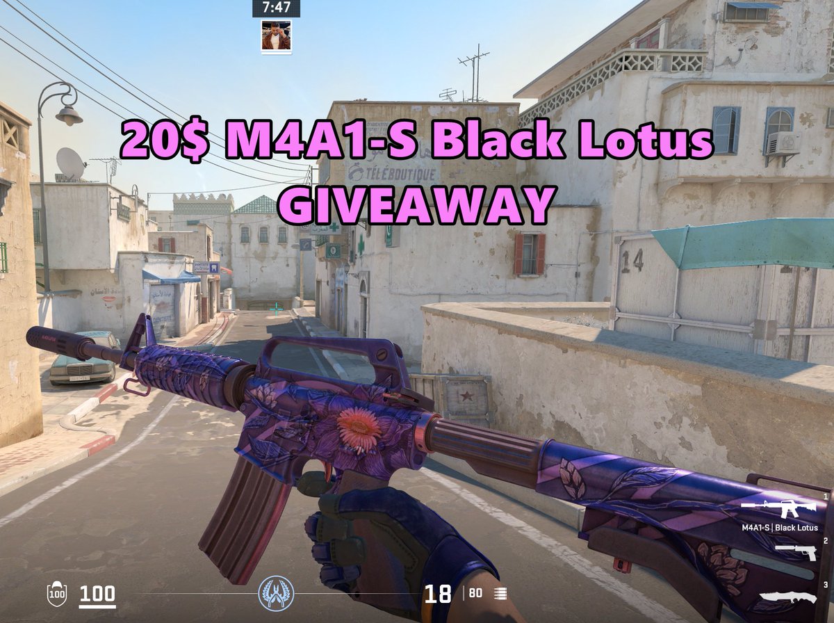 🎁20$ M4a1-S Black Lotus GIVEAWAY 
➡️To enter:  
✅Follow me✅
✅(Retweet+Tag 2 friends)✅
⏳End in 7 days

#CSGO2 #CS2 #CSGOGiveaway #CSGOGiveaways #CS2Giveaway #CS2Giveaways #counterstrike #CounterStrike2