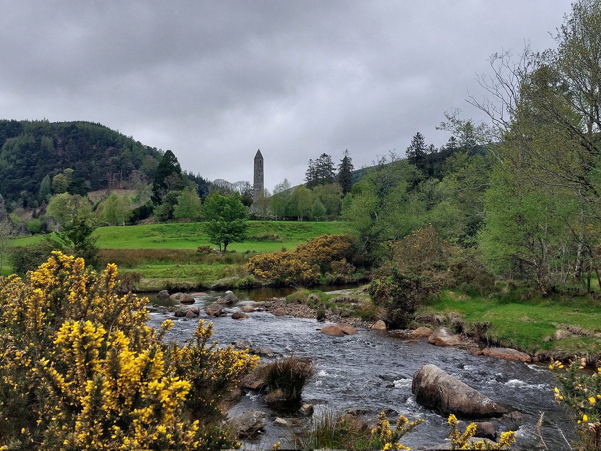 The bell and refuge tower of the lovely Glendalough Monastery, nestled in the majestic Wicklow Mountains. #roots #IrelandBelongsToTheIrish
