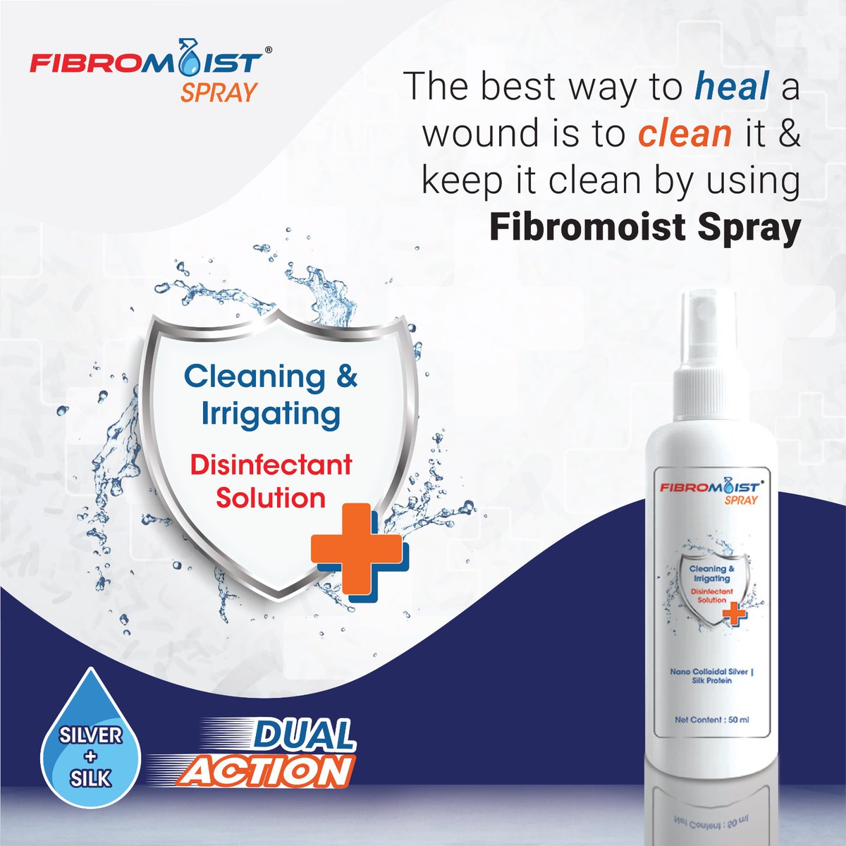 The best way to heal a wound is to clean it and keep it clean by using Fibromoist spay. Disinfect your wound in every drop of spary #woundclean #woundspray #fibroheal #woundcare #fibrohealwoundcare #silkprotein @fibroheal @Vvk_mishra  #healfaster #painrelief #wound #healthcare