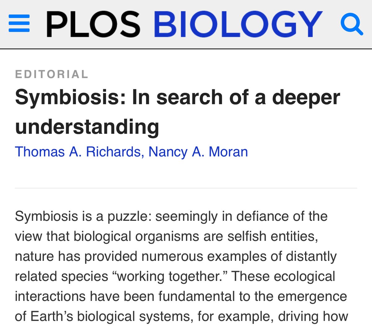“Symbiosis has generated radical evolutionary outcomes that have shaped the tree of life” 👏🏻 Interesting piece in @PLOSBiology on how symbiotic interactions between species, including plants and microbes, evolve: bit.ly/3Qopyqq