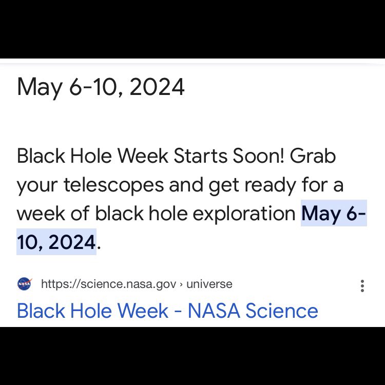 Next week is #TeacherAppreciationWeek… …and #BlackHoleWeek.