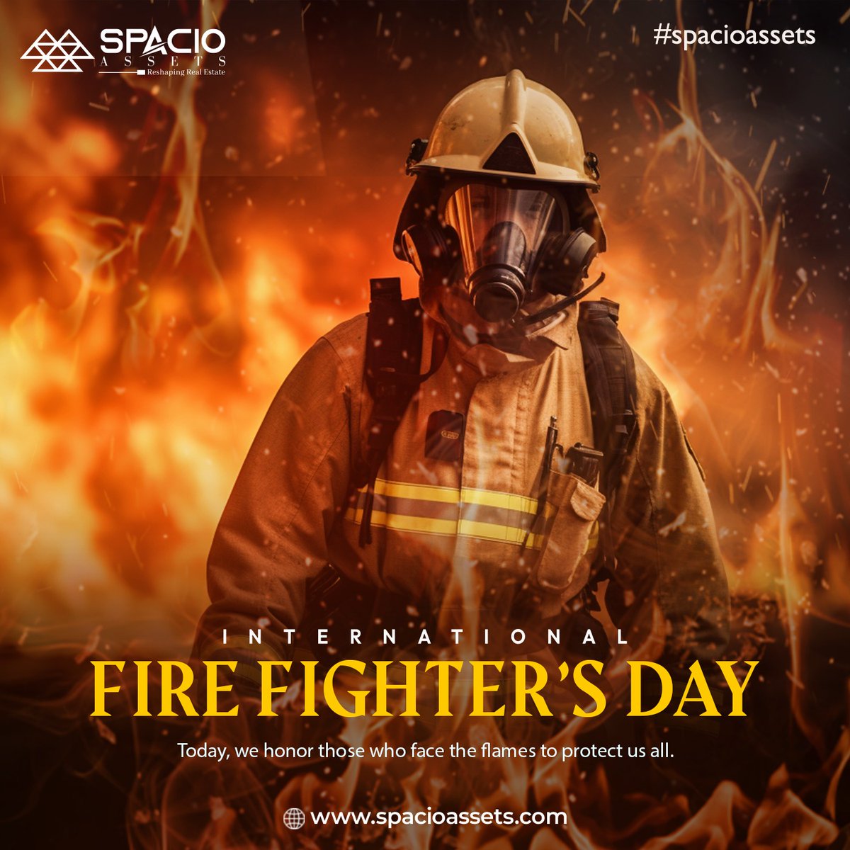 Raising awareness and appreciation for the fearless firefighters who keep our communities safe. 

#HeroesInAction #BraveryUnmatched #SaluteToFirefighters #FirefightersDay #SpacioAssets