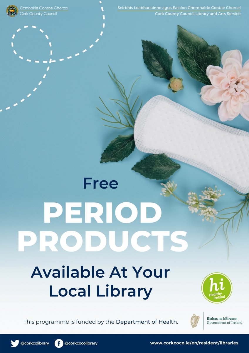 👏 @Corkcolibrary has been approved for an additional grant of €10,000 to support its period poverty initiative, ensures that the service can continue to provide free sanitary products across its network of 25 branch libraries and 4 mobile libraries. ➡️corkcoco.ie/en/news/cork-c…