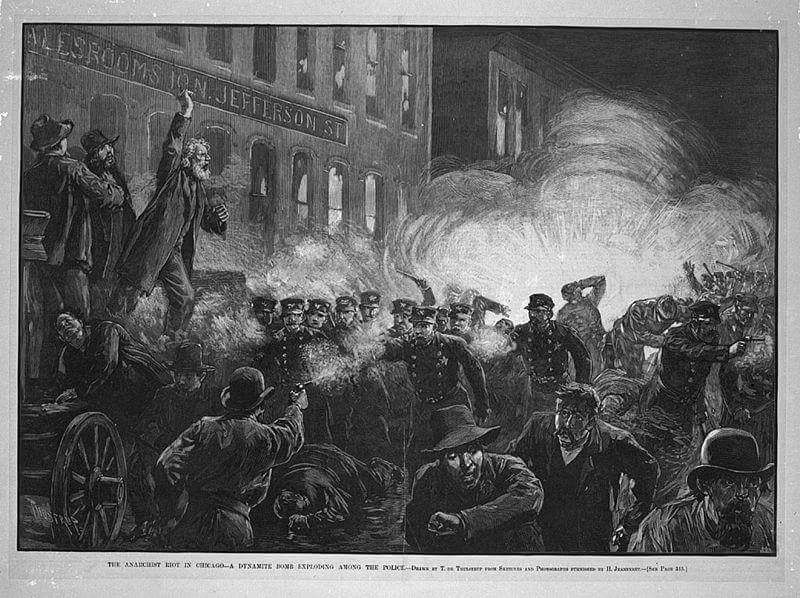 #OnThisDay 05/04/1886: The Haymarket Incident. A day after police killed four striking workers, protesters gathered at Haymarket Square in #Chicago. One officer was killed and several were wounded. Martyrs of this day are remembered on May 1 for International Workers Day.