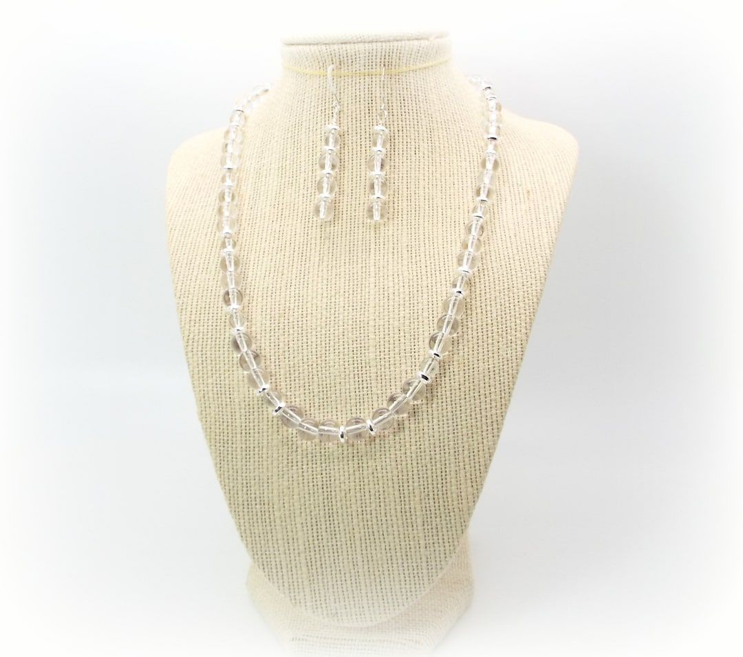 Lovely Clear Ice – Crystal Quartz Necklace and Earring Set! Handcrafted with love by #DesignedByAudrey, this beautiful jewelry set is perfect for women who appreciate unique accessories. Get yours now on Etsy: buff.ly/4de2Vig #handmade #womensjewelry