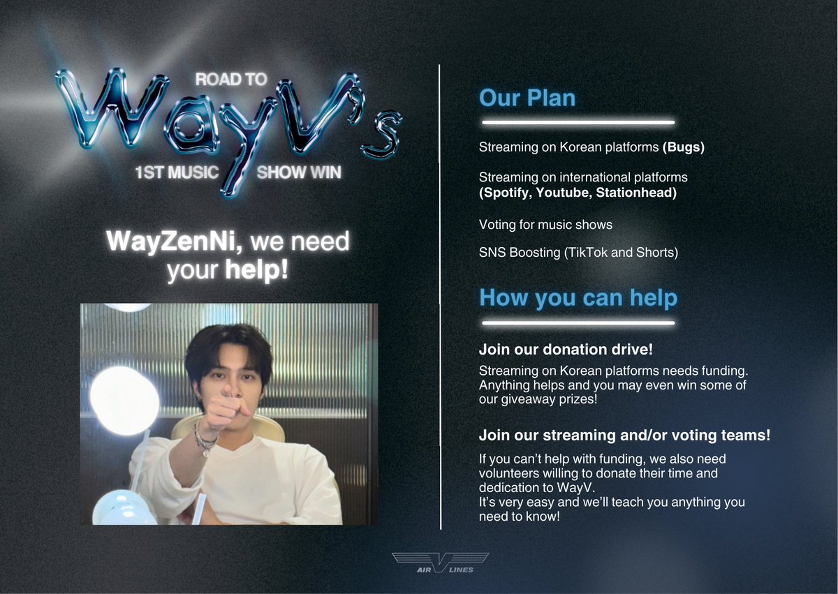 WayZenNies, it's time to get on the road with WayV's 1st music show win as destination! 😍✨ While reaching that also depends on external factors, we have a solid plan to get there and we cannot do it without YOUR help and dedication. Let's give it our all and enjoy the journey.