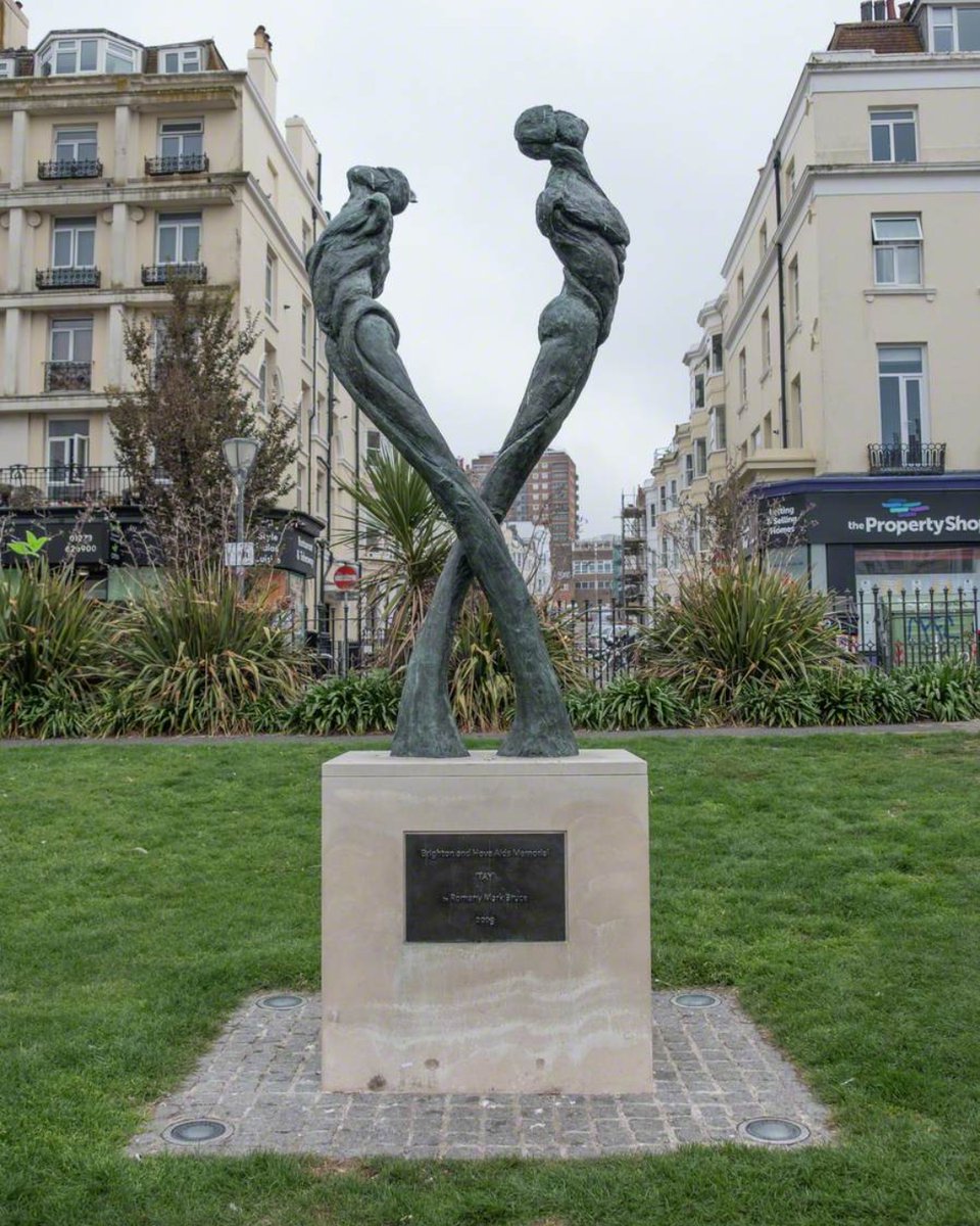 If you’re looking for something to see, why not visit the AIDS Memorial Sculpture in Brighton’s New Steine Gardens 📍 The sculpture was made by @romanymarkbruce and depicts two arching figures in the shape of the red ribbon, the international symbol for HIV awareness ❤️ @ViiVHC