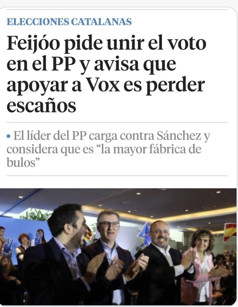 hermanntertsch's tweet photo. Feijoo quiere los votos de VOX para dárselos todos a Illa, el Mascarilla.
Cosechar votos de la derecha para entregárselos a los socialistas.
Esa es la labor que hace el PP en Europa desde hace muchas décadas y es lo que quieren hacer ahora en Cataluña donde el PP pierde el culo por abrazarse a la corrupción del PSC, a los golpistas de Junts o a lo que se tercie.
Si no fuera tan dañina esta falta de nobleza y dignidad, sería una juerga de risas por lo ridículos que se ponen.