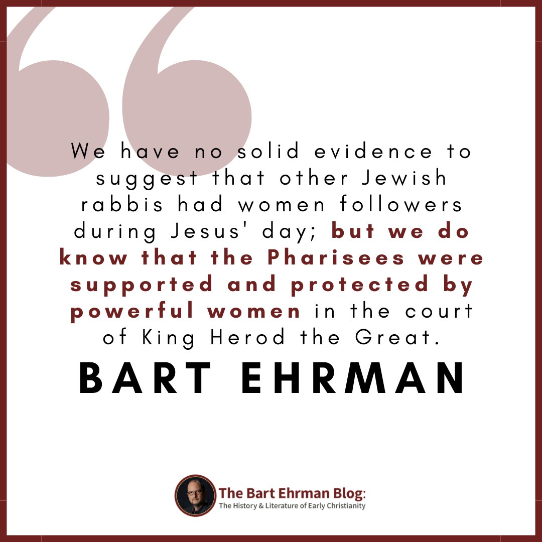 More thoughts on women in the world of Jesus in today's blog post - enjoy! ehrmanblog.org/39278-2/ #blog #bible #bartehrman #jesus