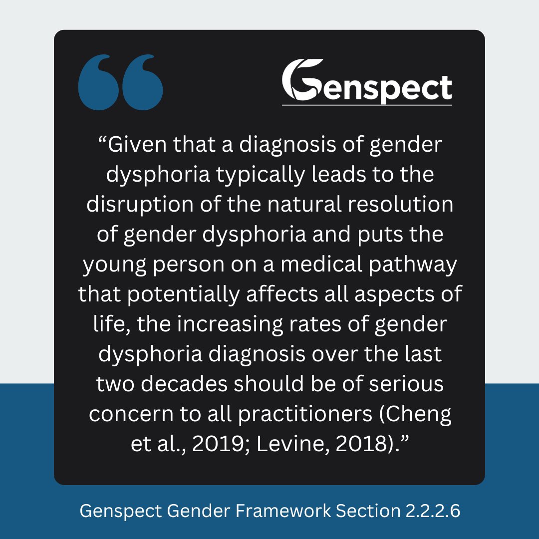 THE GENSPECT GENDER FRAMEWORK is the first comprehensive document to offer a non-medicalized approach to gender distress. This is a game changing document offering a true alternative to WPATH's Standards of Care. Read more on Genspect.org