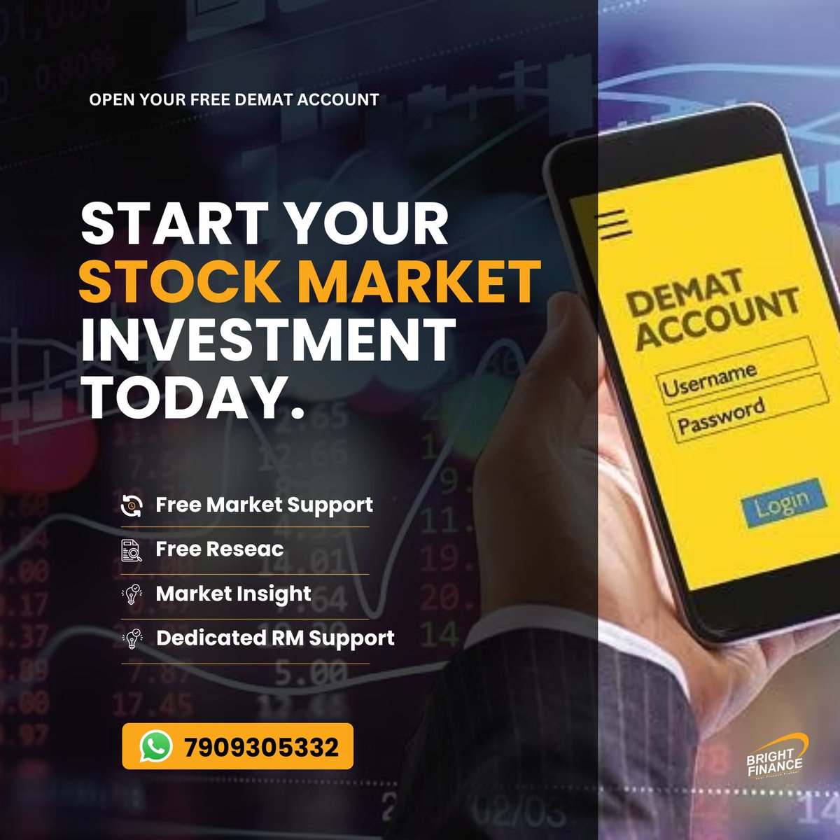 Don't Just Watch the Market, Be a Part of It!💡
Open a FREE demat account with us and get expert market support to guide you on your investment decisions.📊💡 🚀

#BeAnInvestor
#DematAccount #StockMarket #FreeSupport #InvestSmart #FreeDematAccount #StockMarketIndia