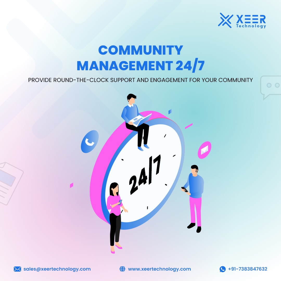 Nurture your community around the clock with our round-the-clock management services. 

Build trust, foster engagement, and drive growth with dedicated support! 

#CommunityManagement #XeerTechnology