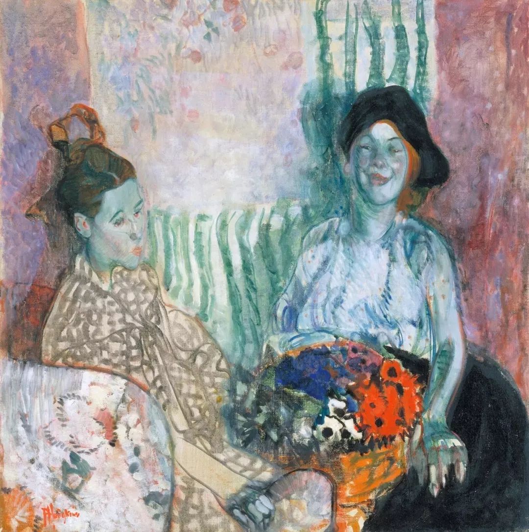 Frances Hodgkins’s striking painting, Loveday and Ann, was painted in 1915. Much like the artist's other work, this double portrait combines a flowing sense of movement while also producing a vivid intensity. You can find it on display @Tate_StIves. 🌊