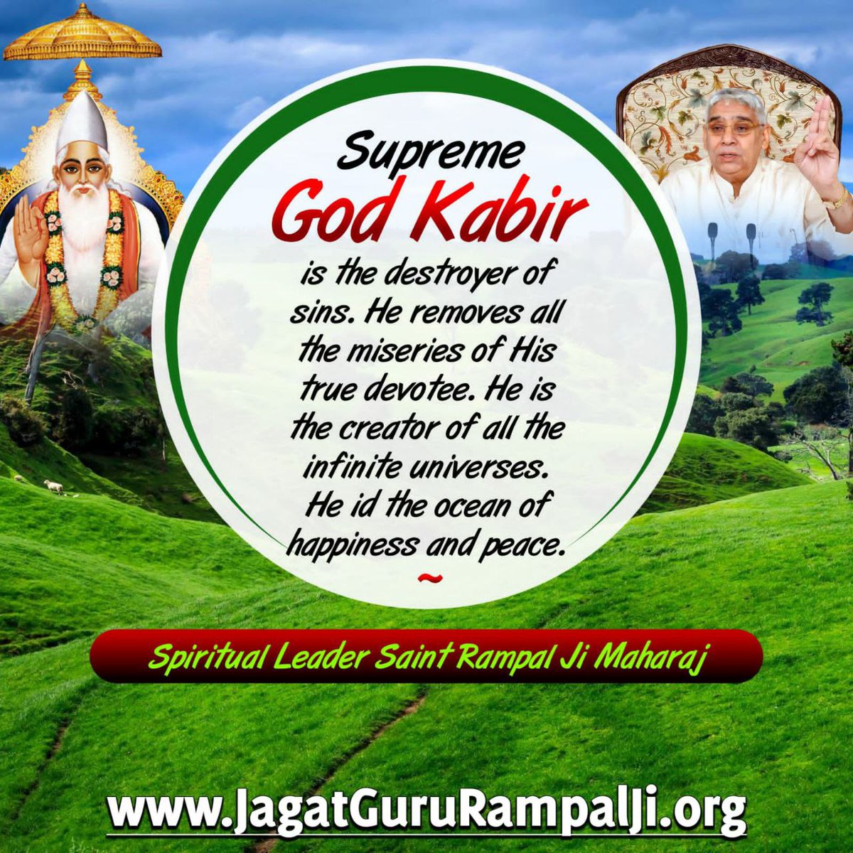 #GodMorningSaturday Supreme God Kabir is the destroyer of sins. He removes all the miseries of His true devotee. He is the Creator of all the infinite universes. He is the ocean of happiness and peace. Visit Saint Rampal Ji Maharaj YouTube Channel #Saturdaotivation