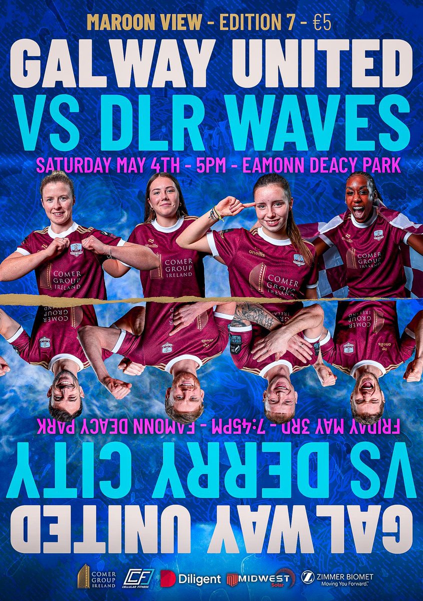 This weekends edition of @MaroonView will be available from our sellers and from the club shop at this evenings match between @GalwayUnitedFC and @DLRWaves at Eamonn Deacy Park (5.00pm)