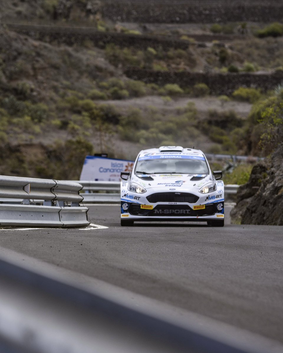 Eoin and I are 8th overall heading into the final 3 stages of #RallyIslasCanarias A final push to see if we can gain some positions back 💪🏼 @FIAERC @MSportLtd #MIRallyAcademy