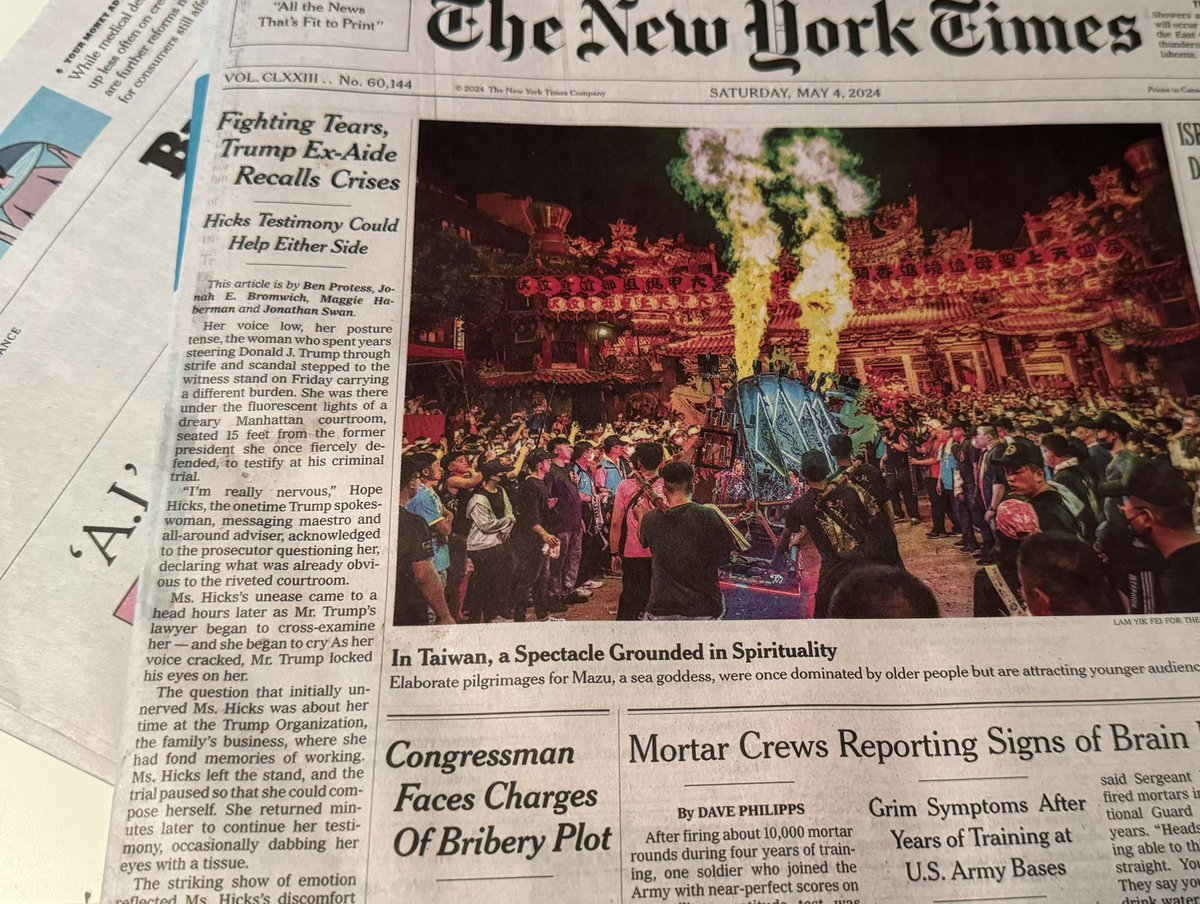 Focusing so much on Hope Hicks’ tears, rather than her testimony, in the lede, headline, and front-page paragraphs, I would respectfully submit, was the wrong choice for the @nytimes. That’s a good  subject for a sidebar.