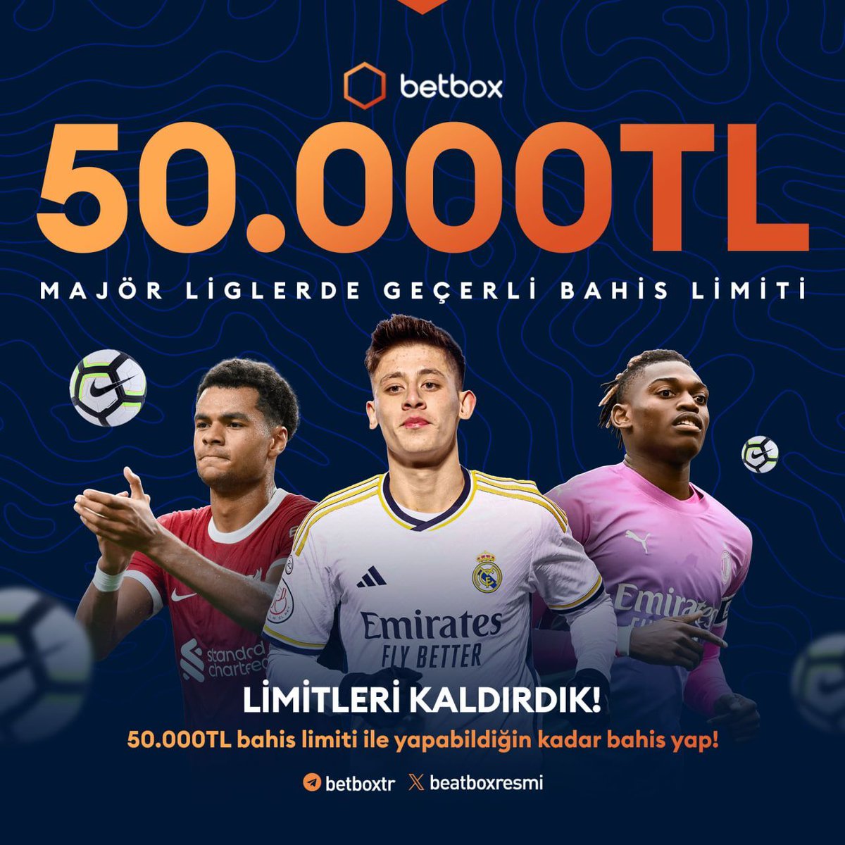 🔥 Limitleri uçurmaya hazır mısın?🔥 🗳️ Betbox'ta Major Liglerde geçerli bahis limiti artık 5️⃣0️⃣0️⃣0️⃣0️⃣ TL ! ❤️ Yapabildiğin kadar bahis yapma zamanı: ws.tc/Betbox