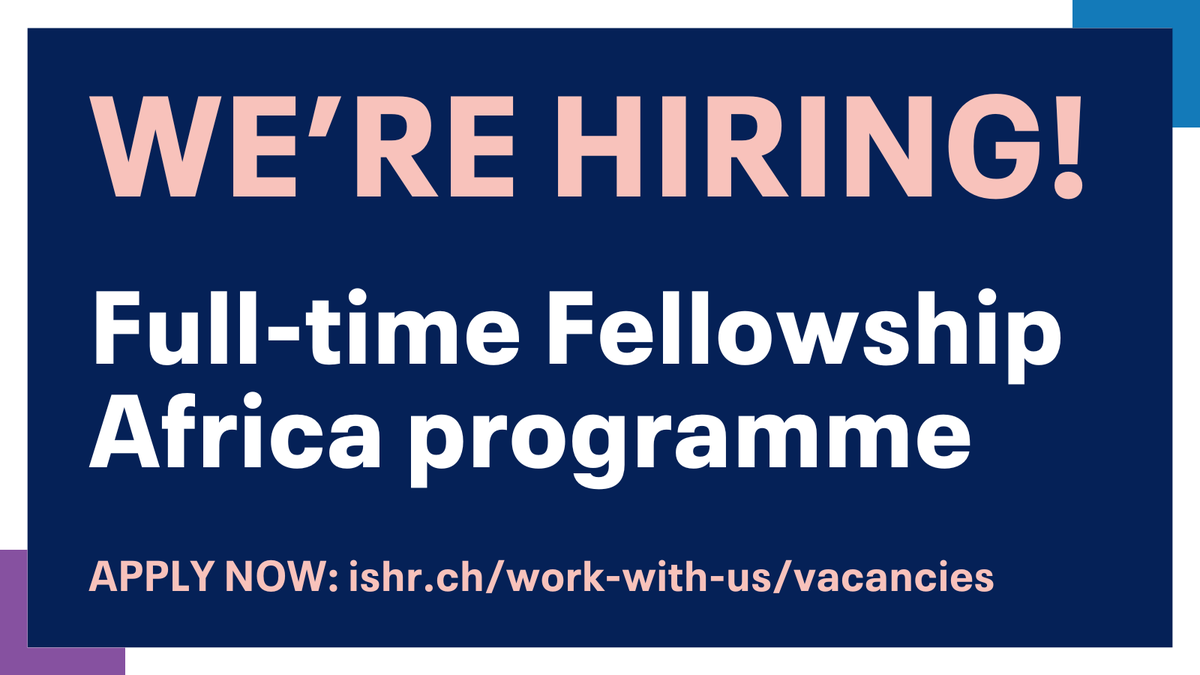 👀 ISHR is offering a fellowship position within its Africa Programme. If you're passionate about defending #humanrightsdefenders in Africa, we want to hear from you! Apply today and be a part of positive change.

 Deadline to apply: 22 May 2024
👉More on ow.ly/mbwz50RvAWr