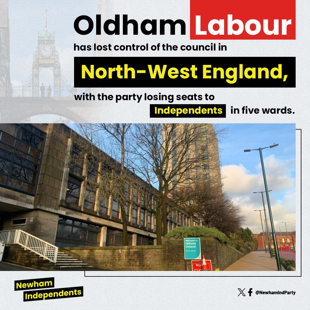 Congratulations to the Independents in Oldham who ran a really positive and engaging campaign. They have shown what can be achieved by well organised and dedicated Independent candidates. Roll on the General Election ✊🏻✊🏾