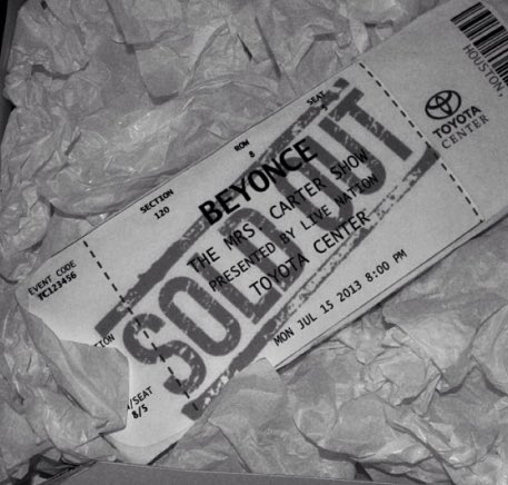 Beyoncé updates her ‘Been Country’ website with a photo of a sold out tour ticket.