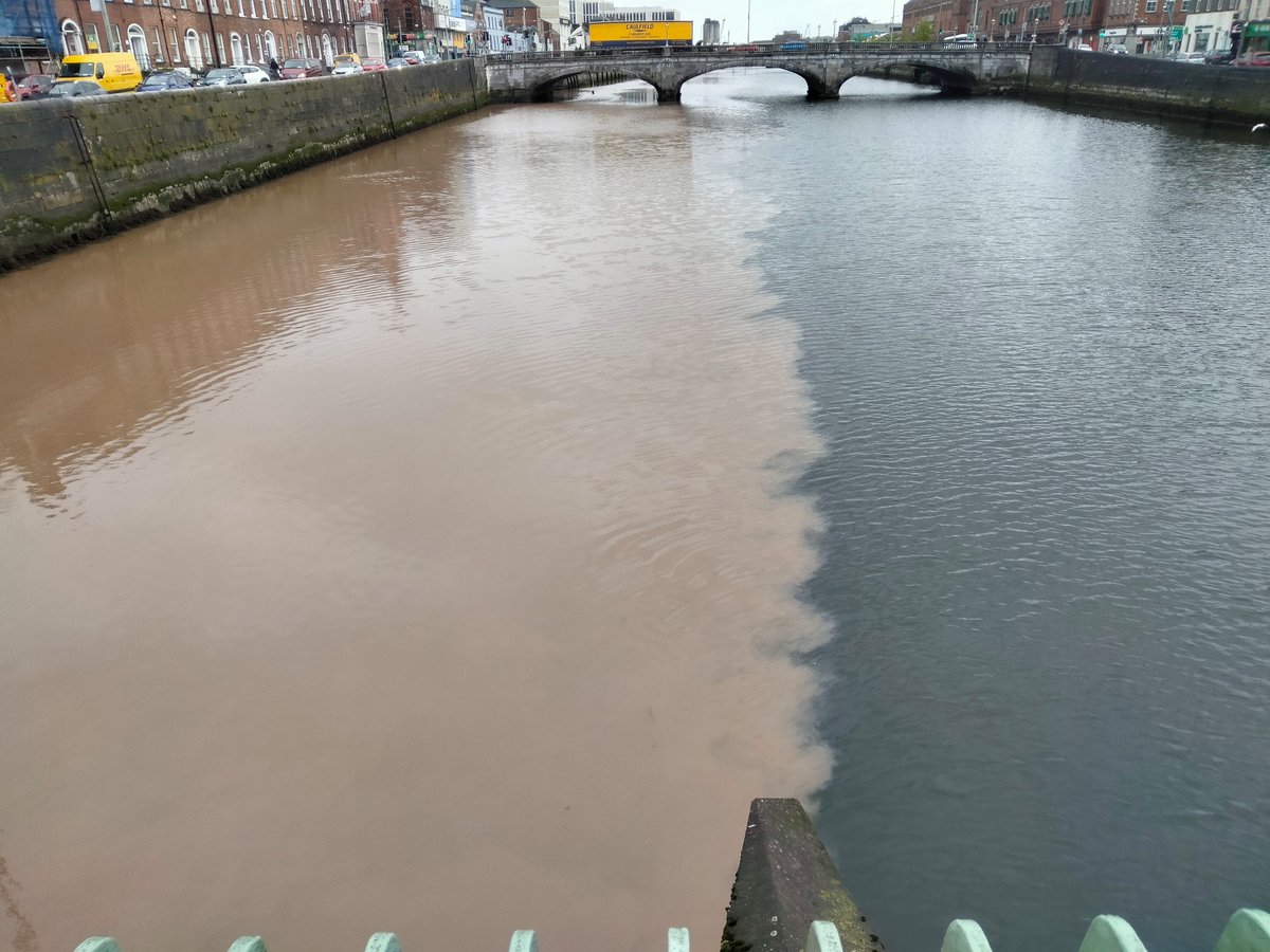 Thanks to Jack Coffey for sending us these pics of the Lee on Thursday turned brown when a sediment discharge entered the river near Christy Ring Bridge. Story on T+D.