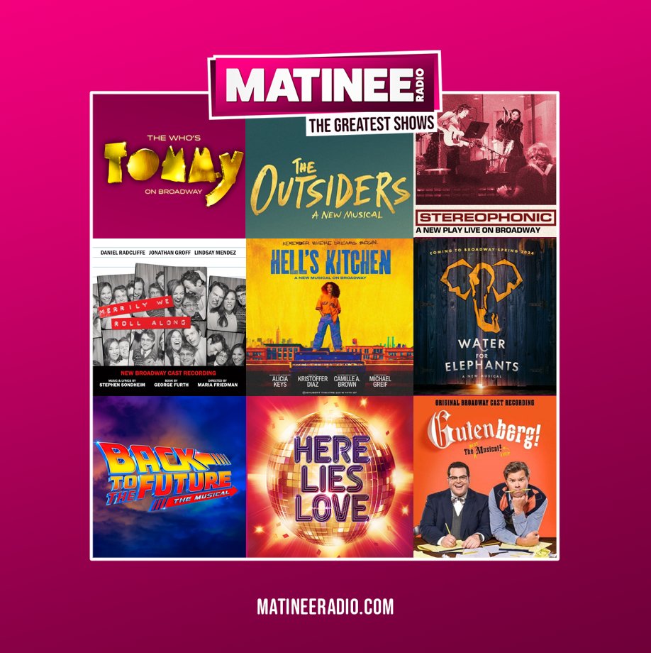 Coming up from 10am: @StageDoorGareth plays our pick of the best Tony nominees back to back - 2024 is a very good year for Broadway! 🔊'Play Matinee Radio' 💻linktr.ee/MatineeRadio