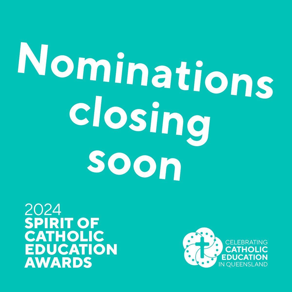 Nominations for the 2024 Spirit of Catholic Education Awards and the Aunty Joan Hendriks Reconciliation Award close tomorrow! Is there an individual or a team in your school community who you think deserves recognition for their service? Visit: buff.ly/3vmDLNv