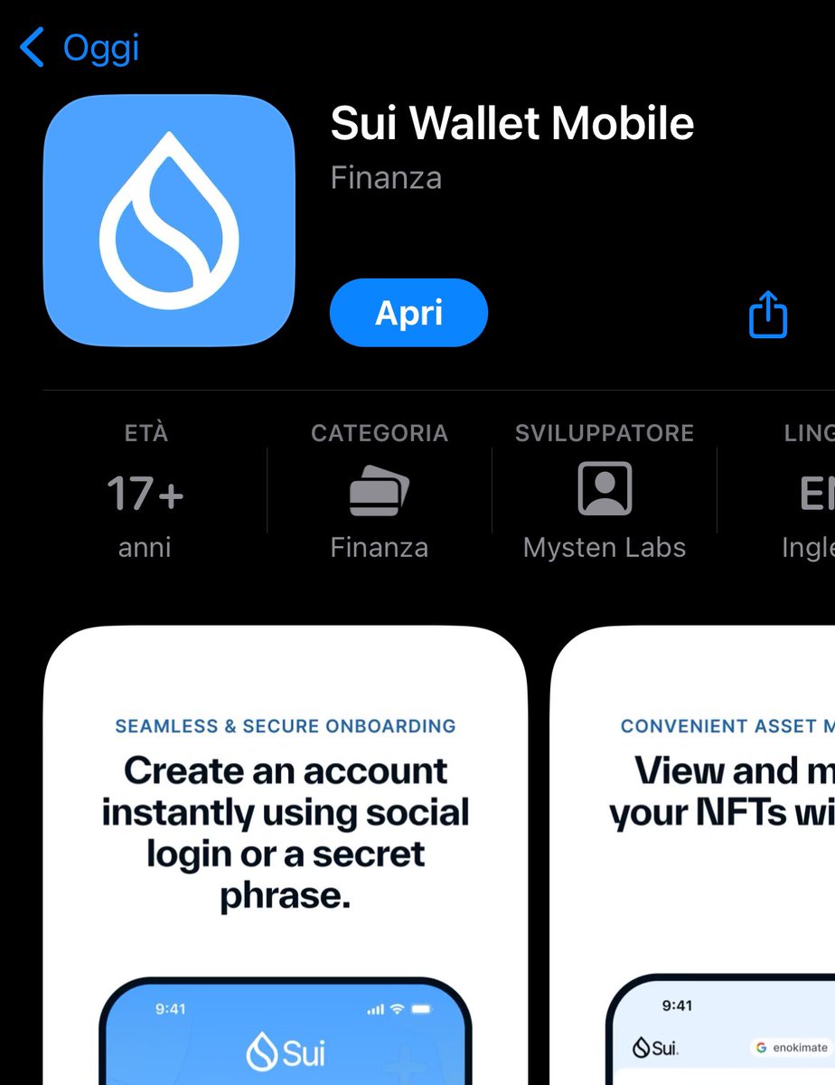 📣 $SUI folks, huge news!

@SuiNetwork Wallet Mobile it’s finally available on Google Play Store and Apple App Store: suiwallet.com

Try it, and let me know what you think about it. I think that’s smooth asf 🔥