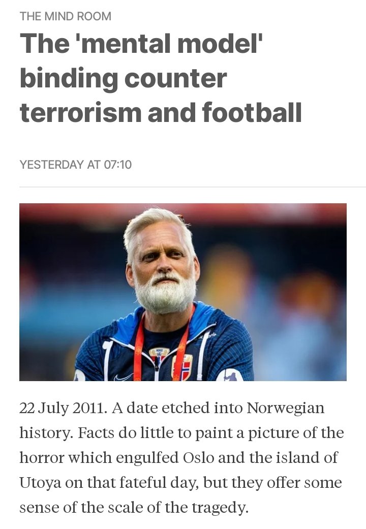 johnnassoori's tweet image. A tale about tragedy, trust and creating a common language to discuss emotions (and there’s also some stuff about football, as well)

@MLangagergaard's story goes well beyond sport, back to Norway's darkest day. Fortunate to be given the chance to tell it for @mindroomsport