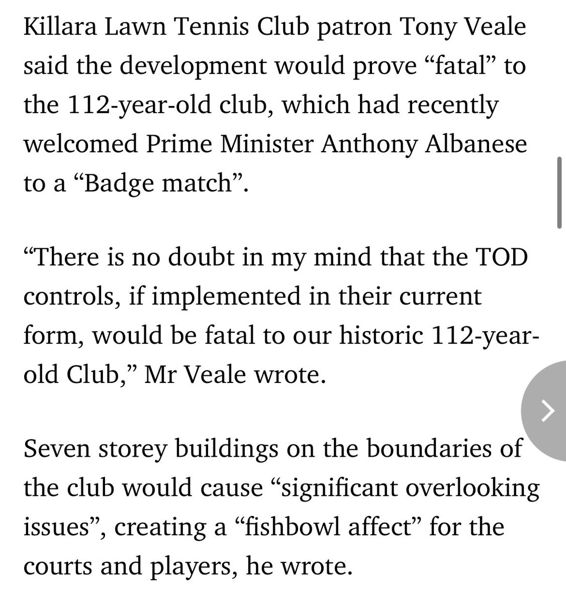 “These apartments will overlook our tennis courts” has to be one of the least sympathetic arguments against them dailytelegraph.com.au/news/nsw/resid…