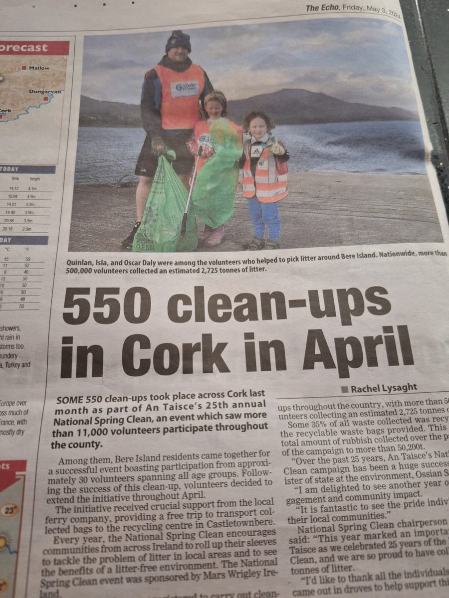 Great to see the recent #BereIsland Spring Clean featured in the @echolivecork