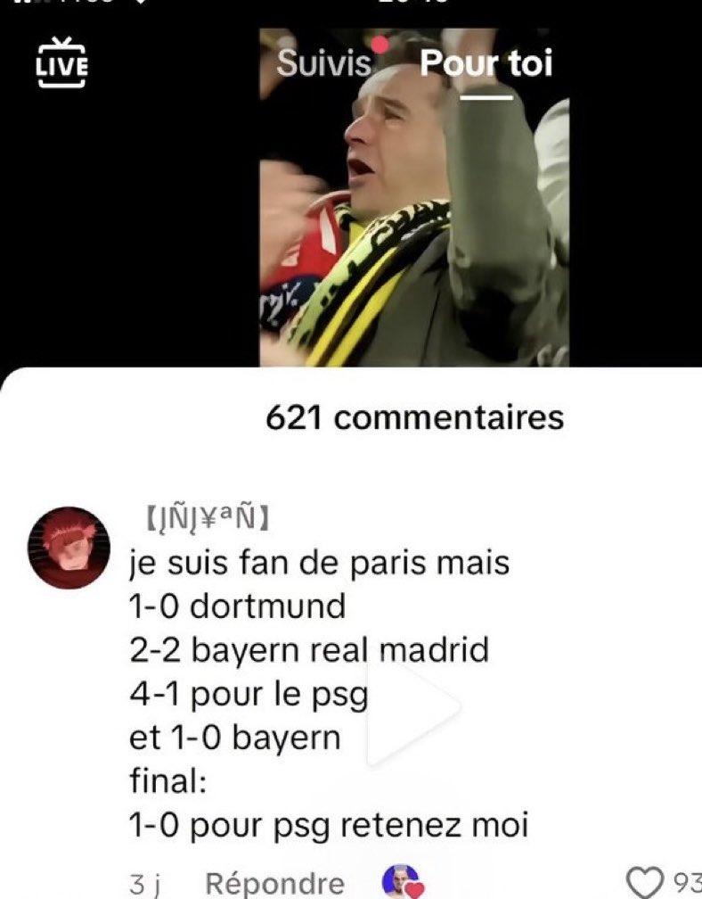 Le gars vient de leak la fin de la LDC j’espère qu’il a raison 🤞🏼